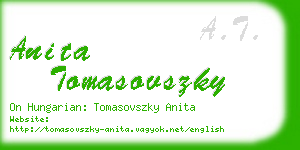 anita tomasovszky business card